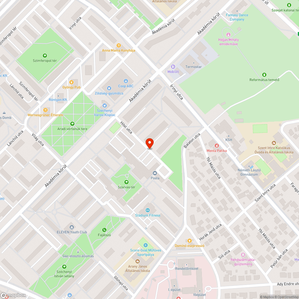 Hitel utcában lévő úthibák bejelentés helye