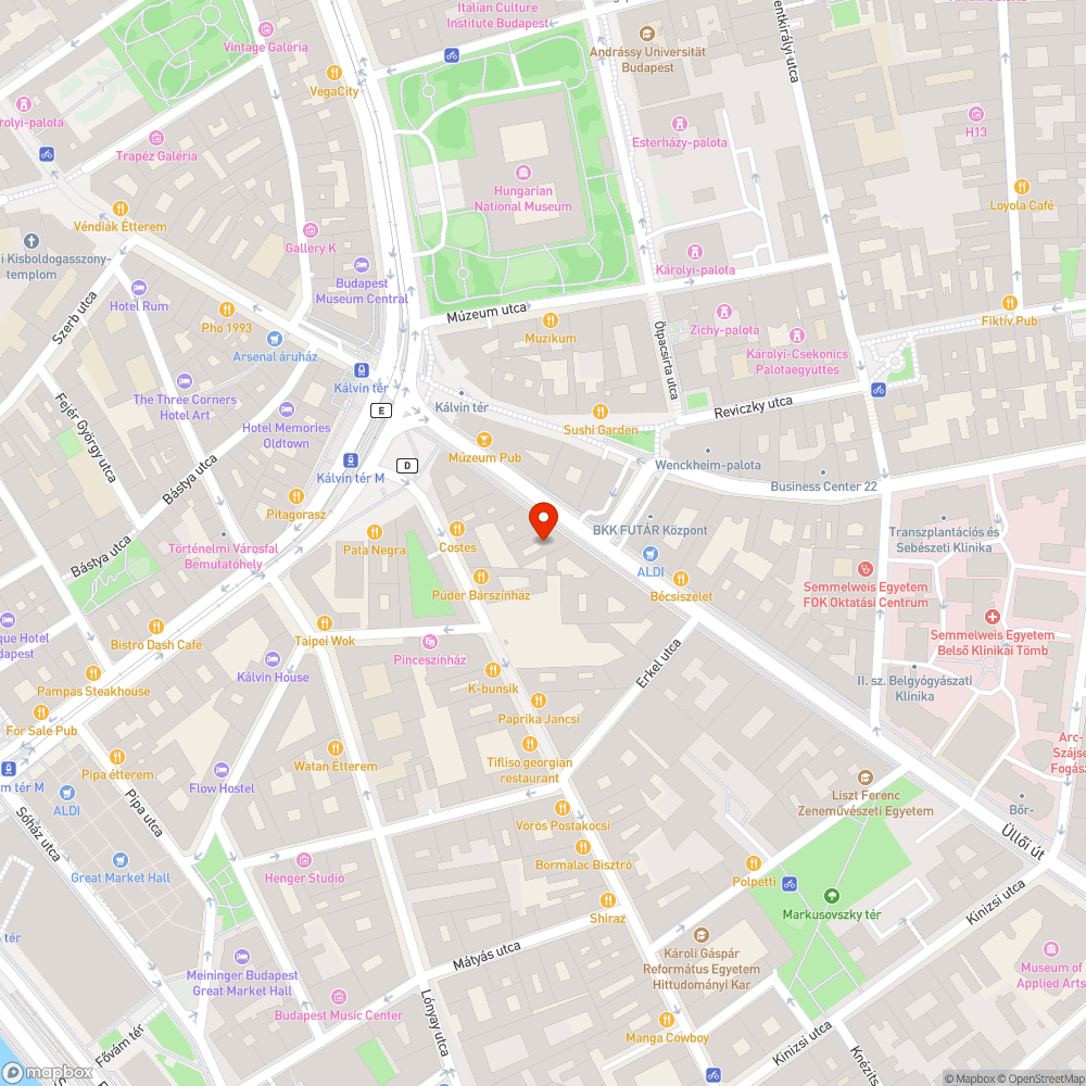 Üllői út 7. vakolat hullik a járdára bejelentés helye