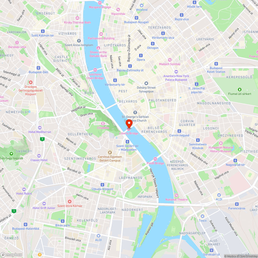 Szabadság híd díszkivilágítása bejelentés helye