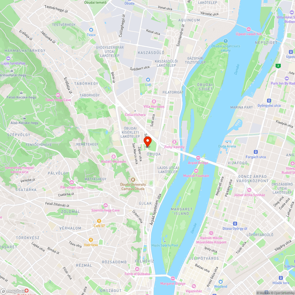 Szőlő utca kátyú bejelentés helye