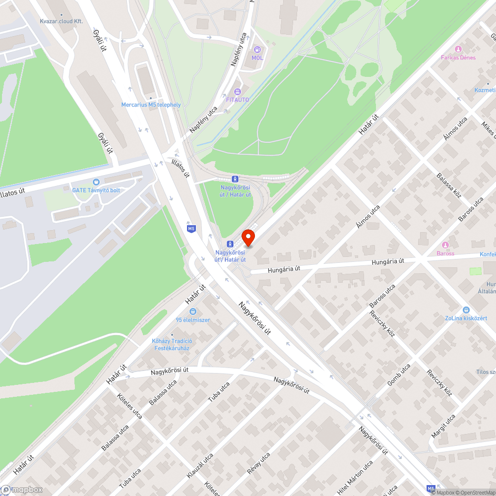 Határ út - Nagykőrösi út buszmegálló - csikkek, korlát bejelentés helye