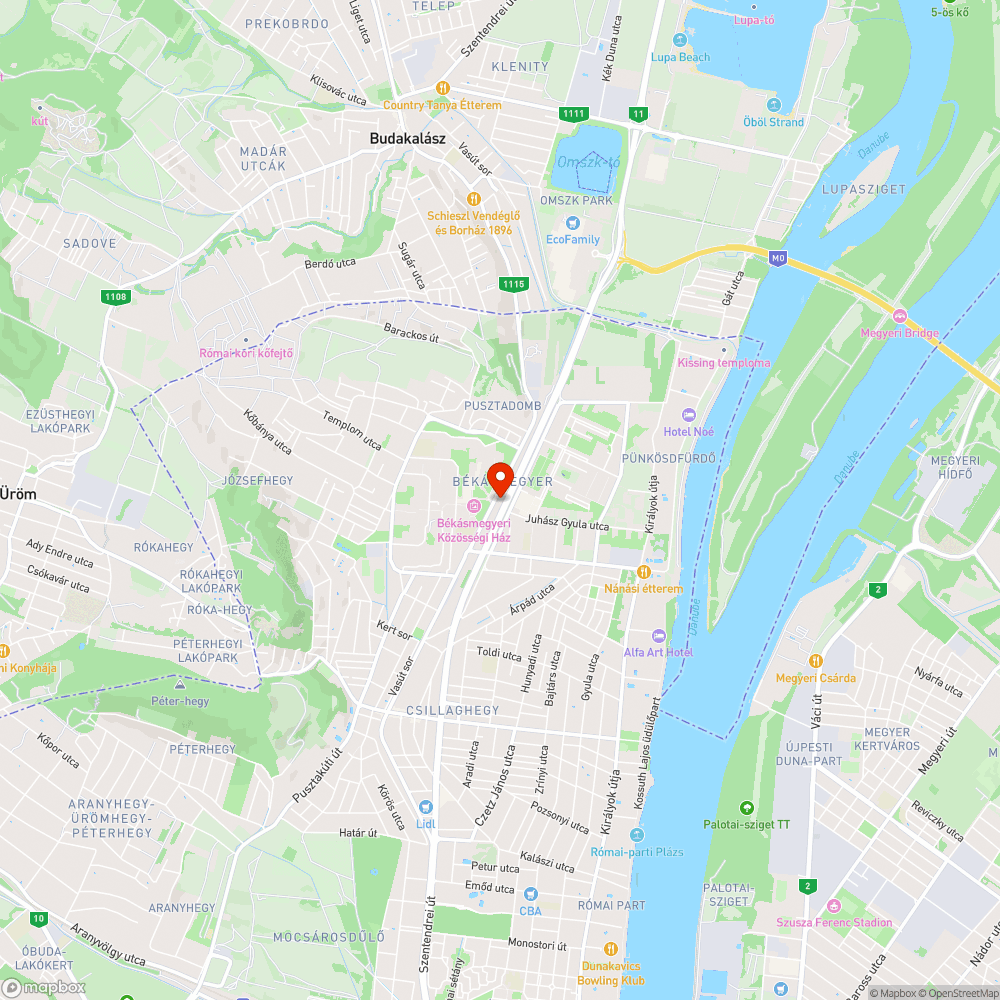 Békásmegyer, végállomás bejelentés helye