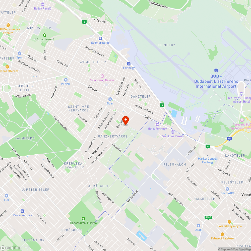 Kátyús utca bejelentés helye