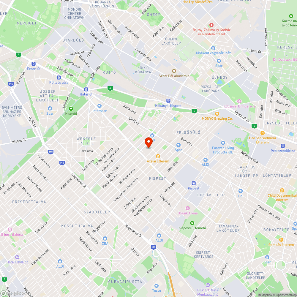 Kiszáradt fa bejelentés helye