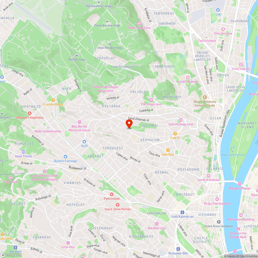 Besüllyedt aszfalt és kátyú a Törökvész úton bejelentés helye