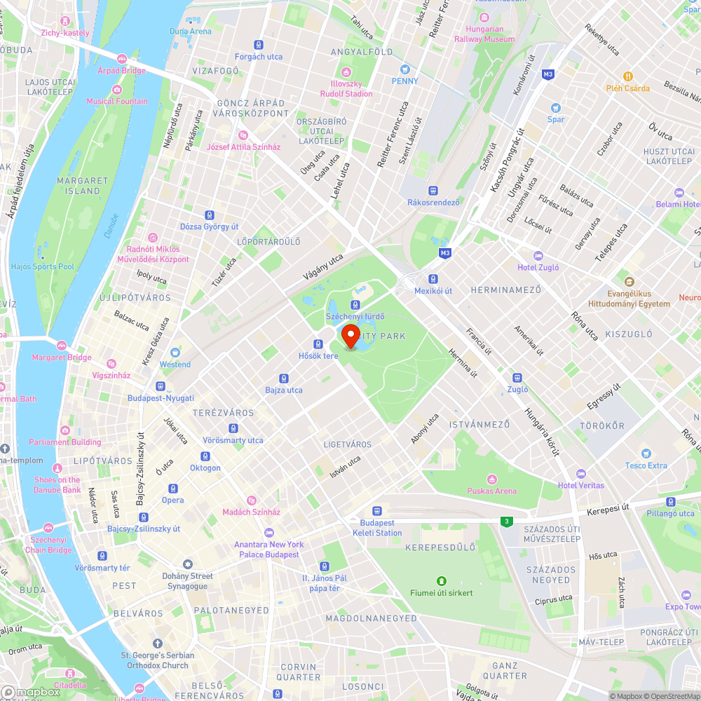 Városliget - városnéző buszparkoló bejelentés helye