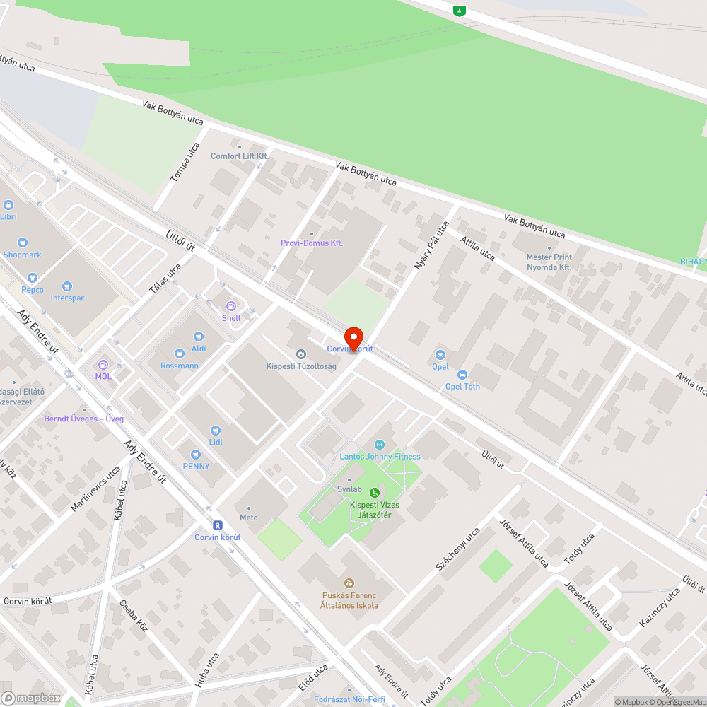 Elhagyott, szemetestartály oszlop bejelentés helye