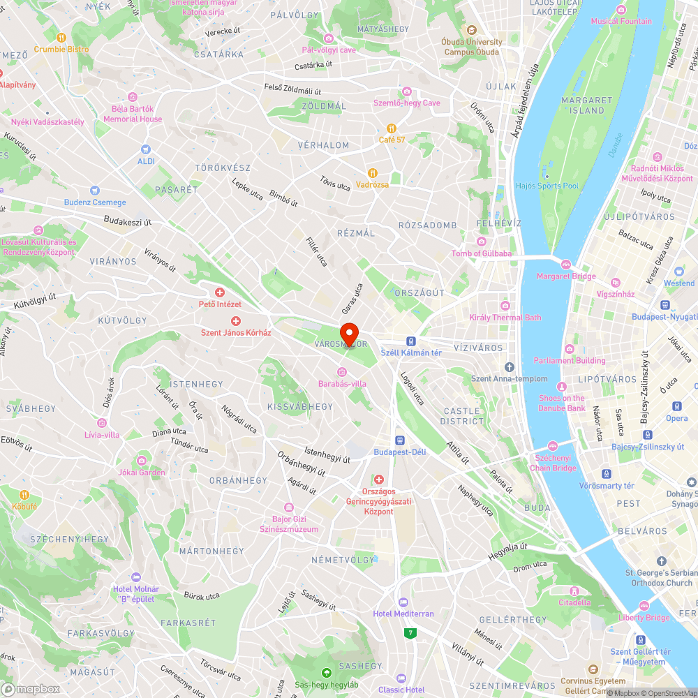 Talajból kiálló vas szerelvények a Városmajorban bejelentés helye