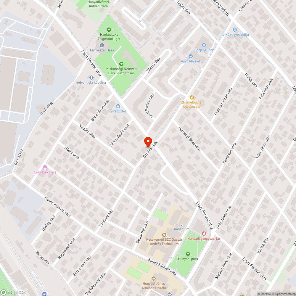 Kátyú a Czollner köz - Liszt Ferenc utca kereszteződésében - ÚJRAKÜLDVE bejelentés helye