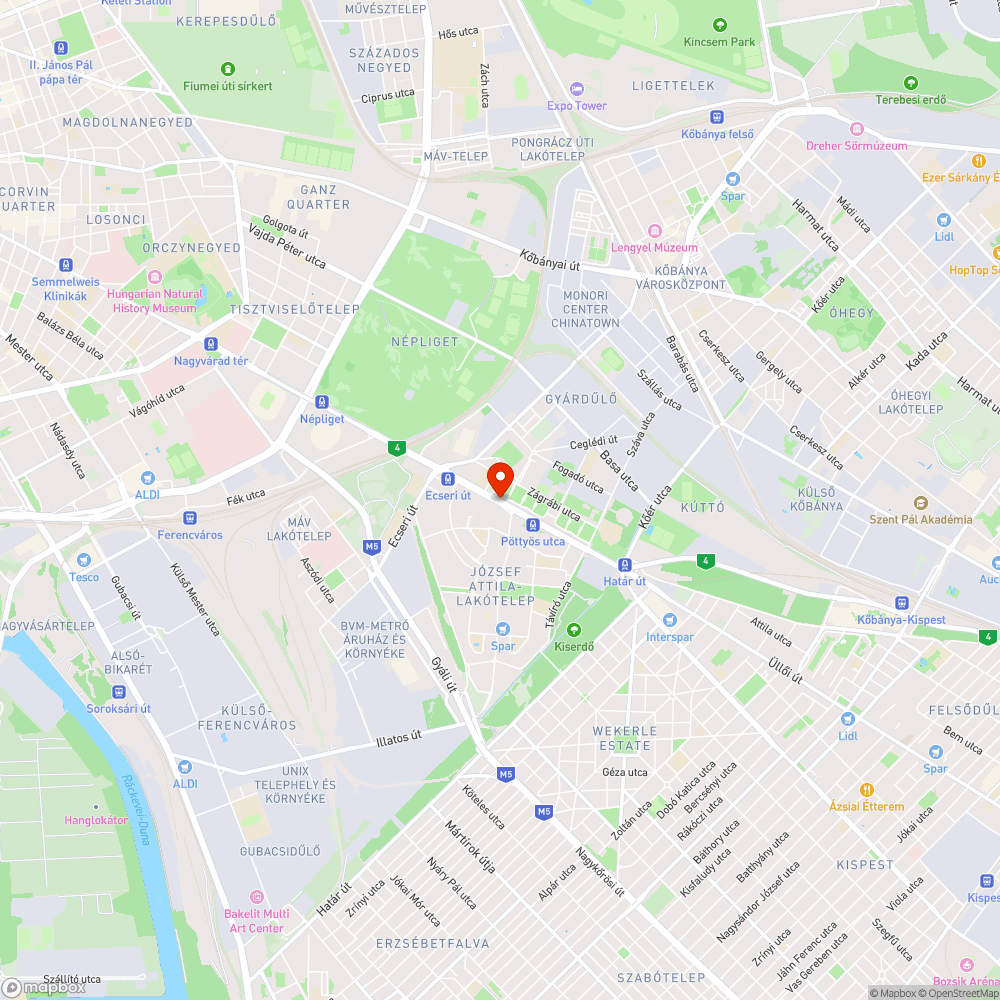 Rossz állapotú csatornafedél - Üllői út 124/b bejelentés helye