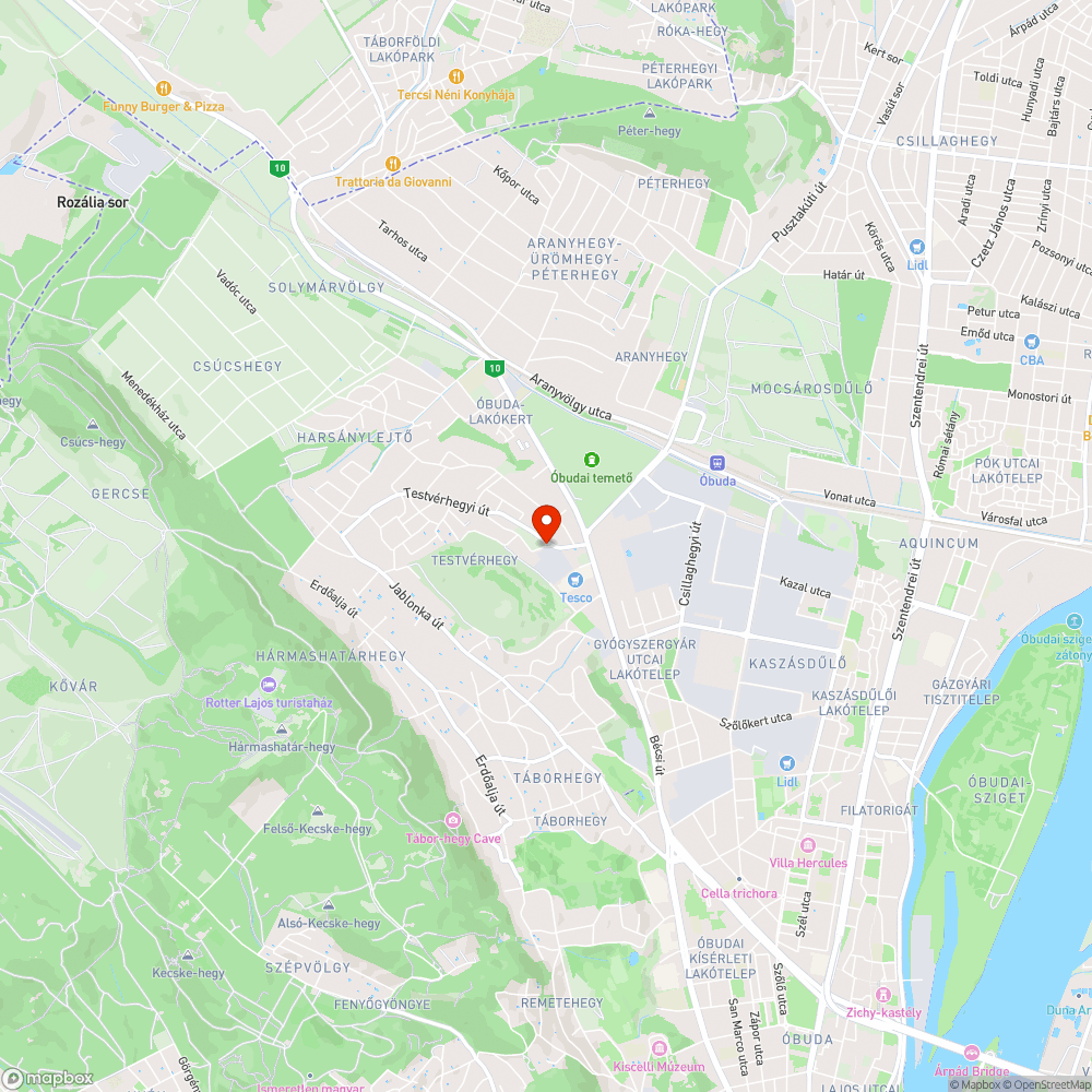 III. ker. Kékfestú u. Testvérhegyi út, útburkolati hibák bejelentés helye