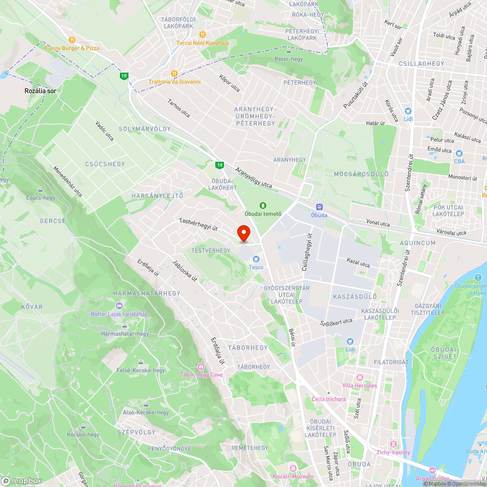 III. ker. Kékfestő u. zöldterületen méteres gyom bejelentés helye