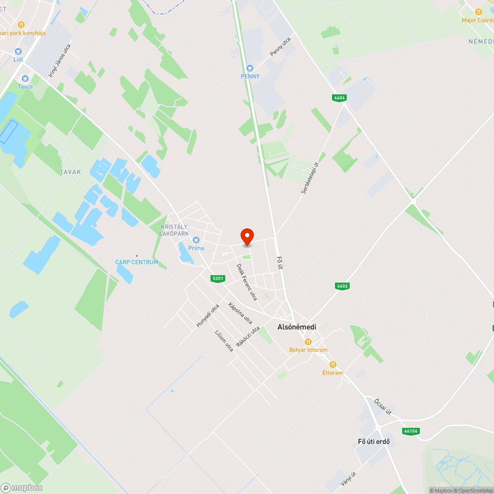 Kettétört fa bejelentés helye