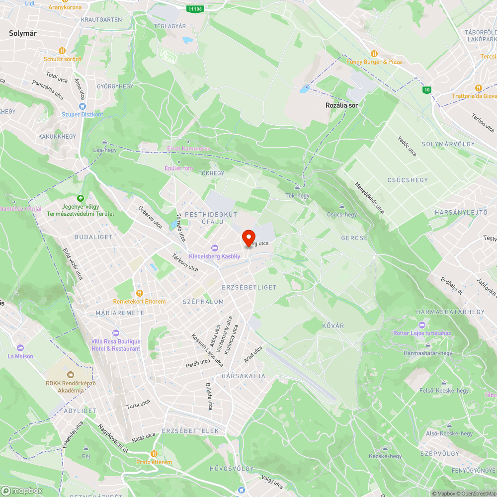 kátyú Pesthidegkút Nóra utca bejelentés helye