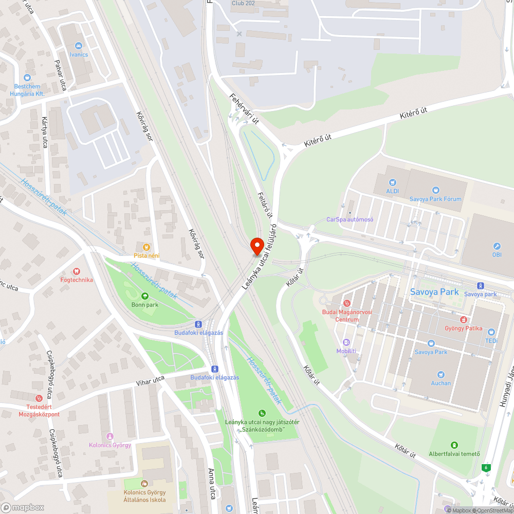 Kátyú bejelentés helye