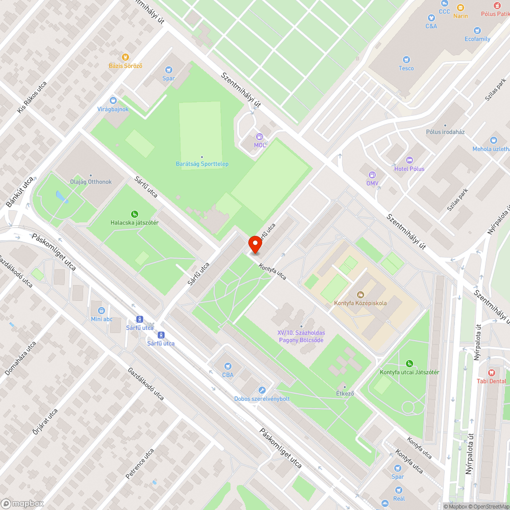 Megdőlt szemetes bejelentés helye