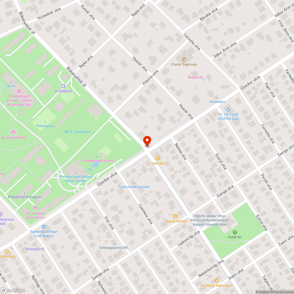 Bökényföldi és Újszász utak kereszteződése bejelentés helye