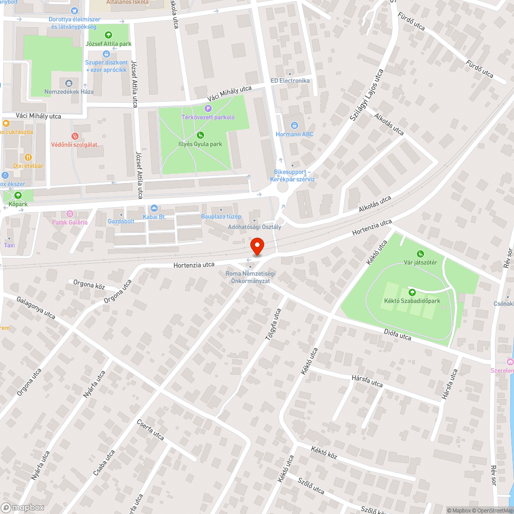 Kátyús útszakasz bejelentés helye