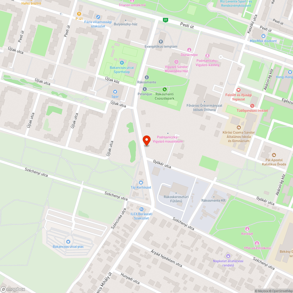 Fedél bejelentés helye