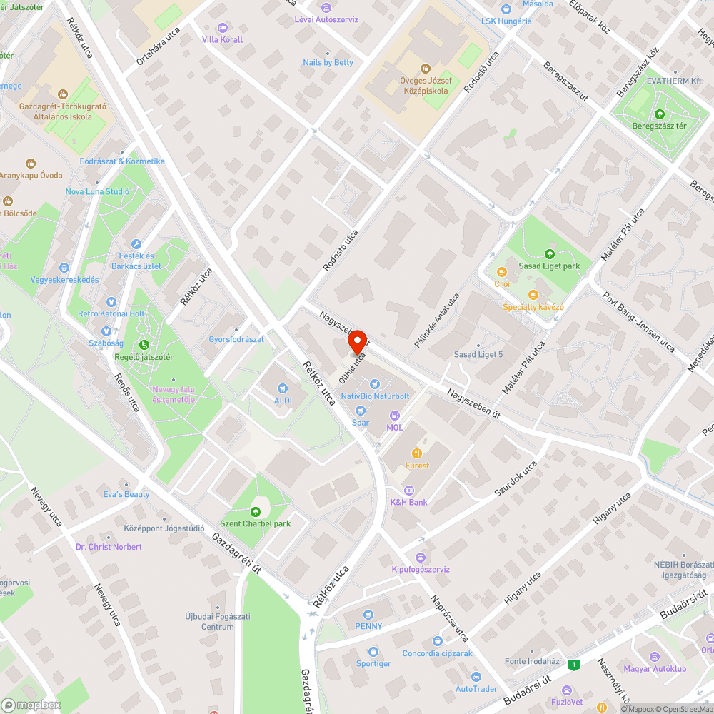 Eleven center melletti járda bejelentés helye