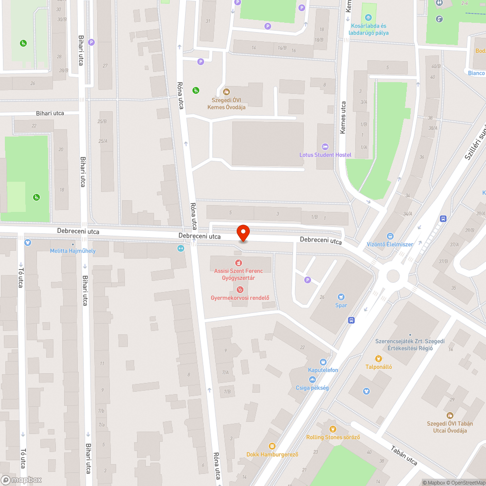 Lámpák nem világítanak - Debreceni utca, Assisi Szent Ferenc Patika előtt bejelentés helye