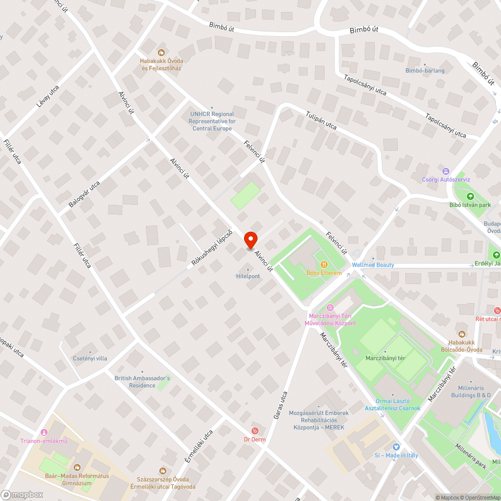 II. ker Alvinci u. 18 előtti útfoglalás bejelentés helye