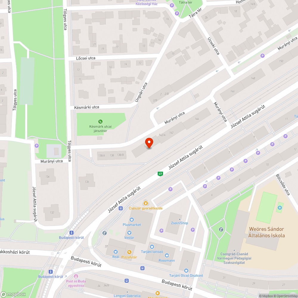 Kiszáradt fa - József A. sgt. 140/a. bejelentés helye