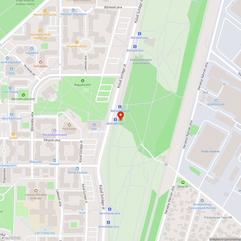 gyalogos közlekedést zavaró betonkerítés a villamosmegállónál bejelentés helye