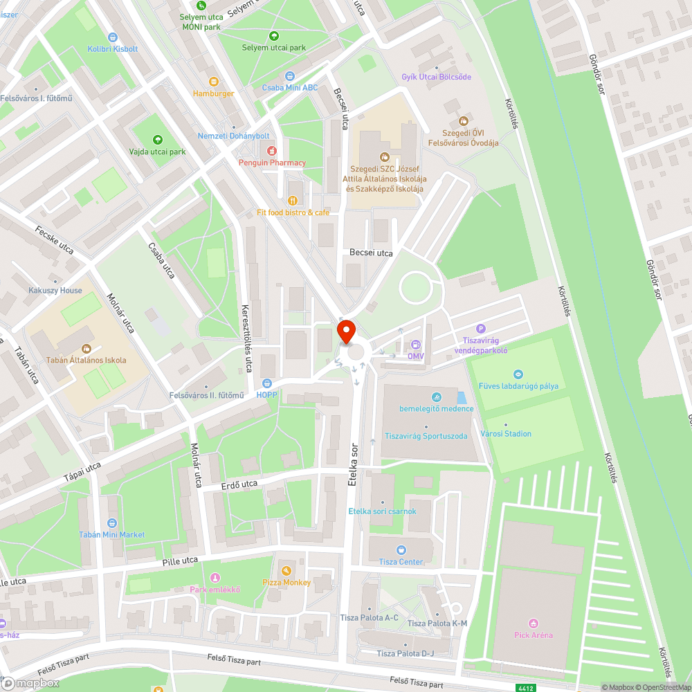 Hordalék a körforgalomban - Kereszttöltés u. 10. bejelentés helye