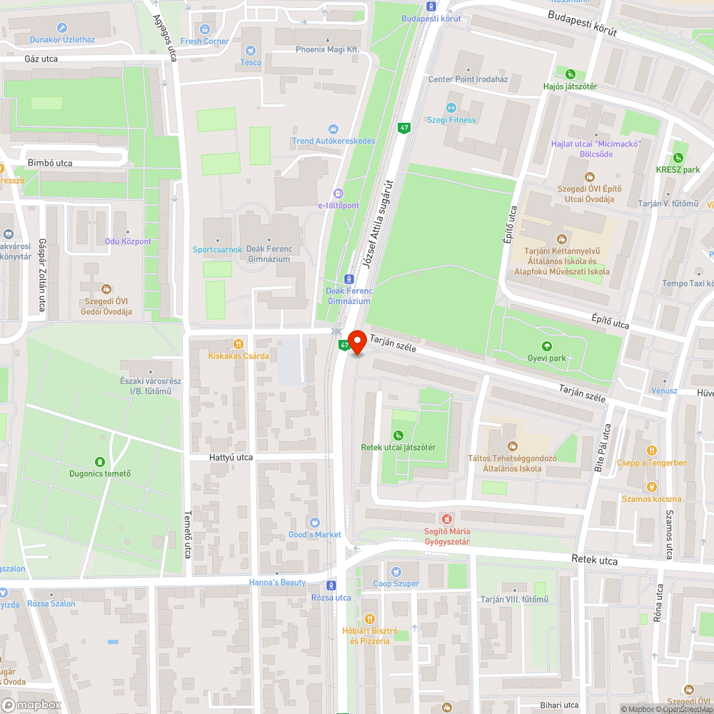 Rossz állapotú kerékpárút - József A. sgt. bejelentés helye