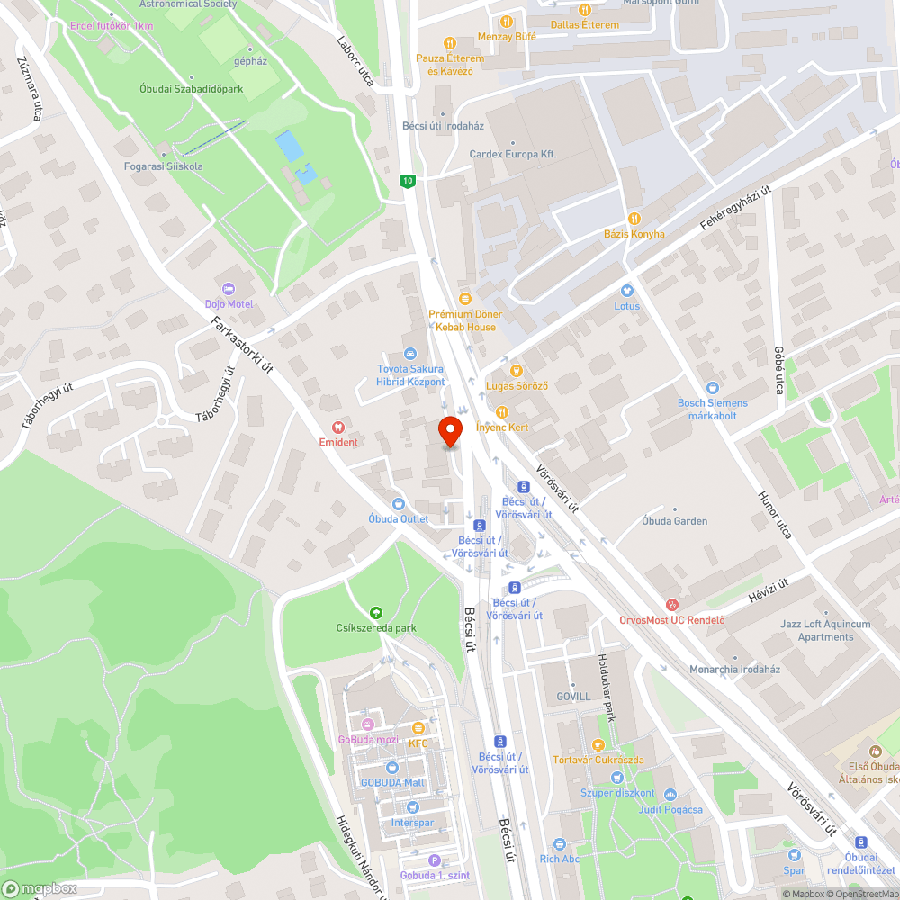 Bécsi út 174/B. előtti köztisztasági helyzet bejelentés helye