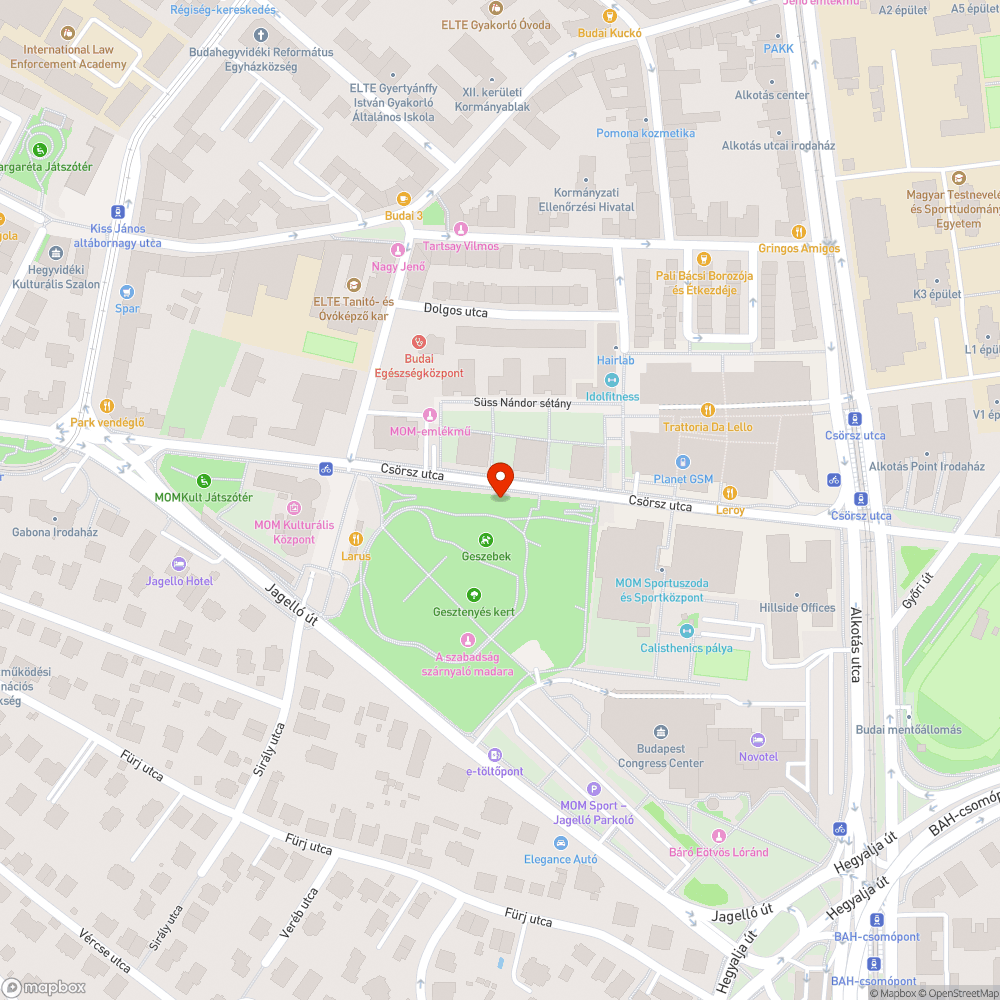 Sérült pad bejelentés helye