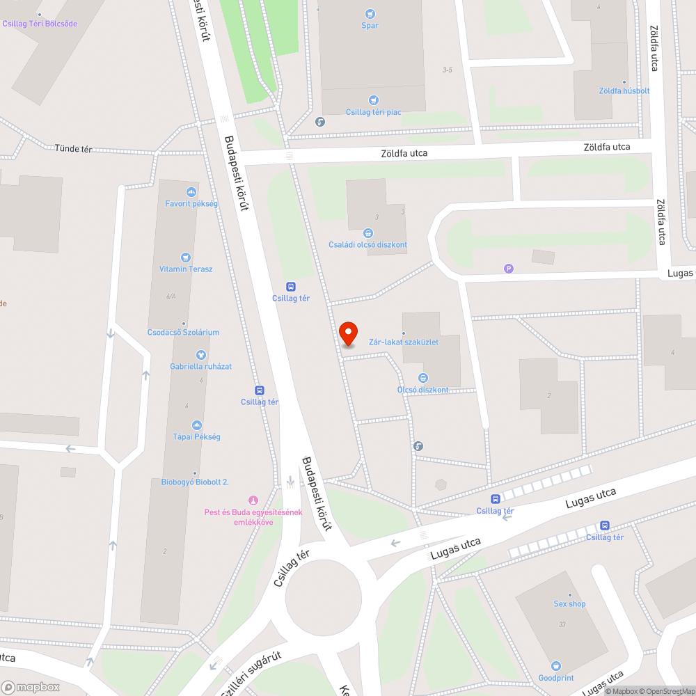 Beton tömb a zöldsávban - Csillag tér bejelentés helye