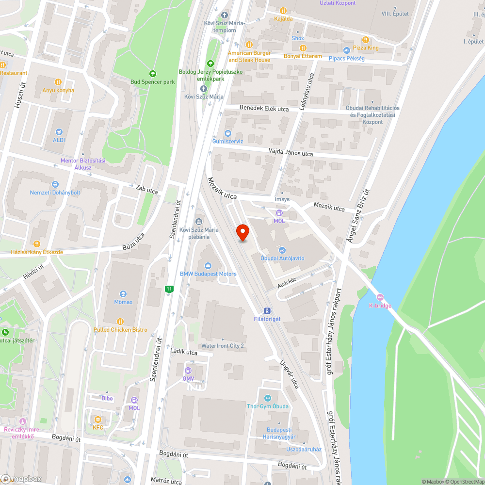 Sötét szakasz a Filatorigátnál bejelentés helye