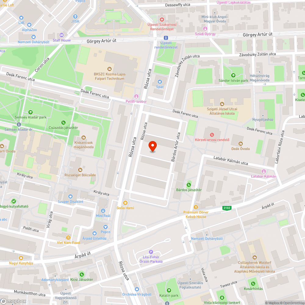 Elhagyott parkoló autó bejelentés helye