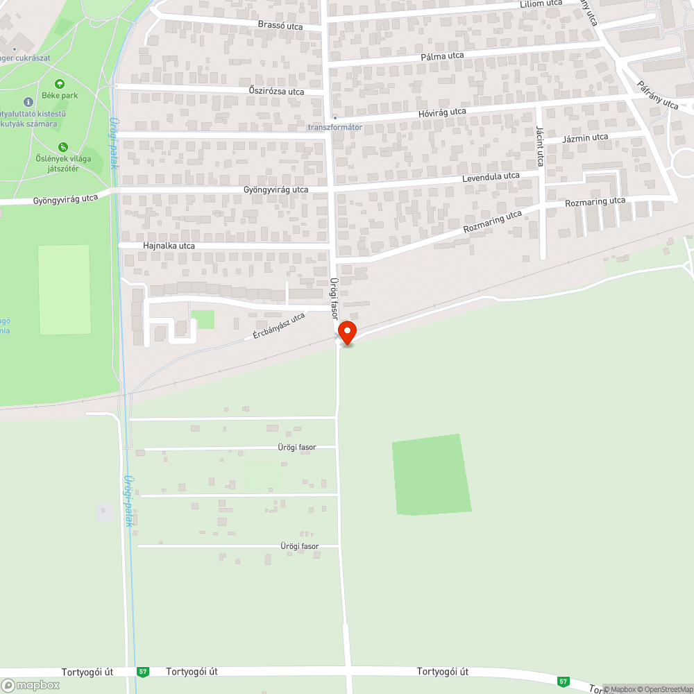 Illegális szemétlerakó az Ürögi fasor a nyomoskútnál bejelentés helye