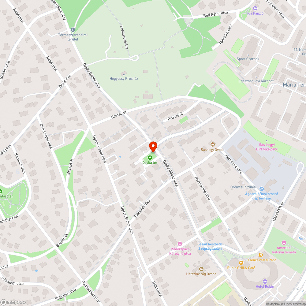Szemetes Dayka tér bejelentés helye