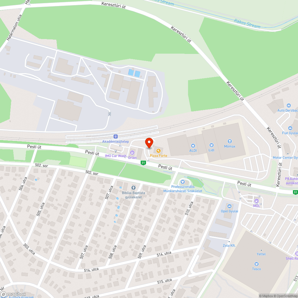 Hibás útszakasz hatalmas kátyúval bejelentés helye