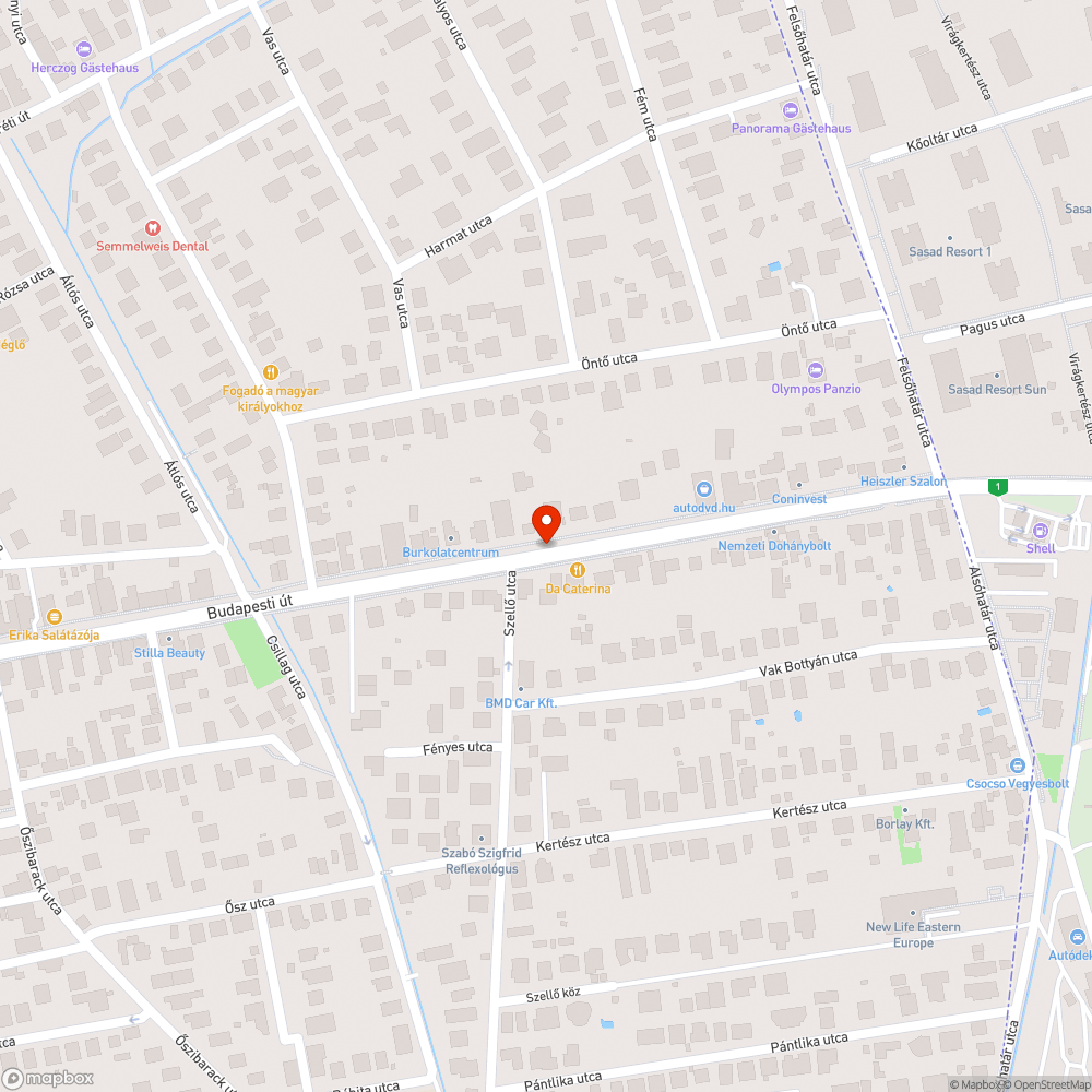 Mélyen megsüllyedt útburkolat bejelentés helye