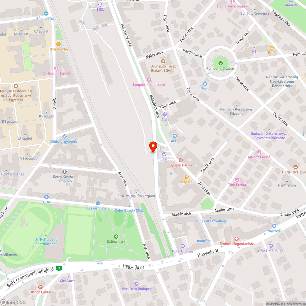 Beszakadt járda bejelentés helye