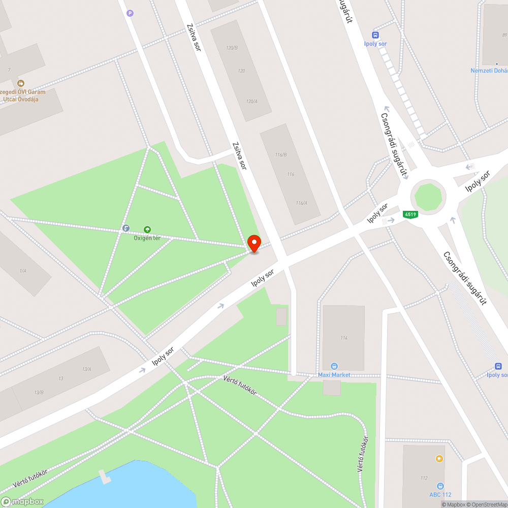 Hiányzó kerékpárút jelző tábla - Ipoly sor bejelentés helye