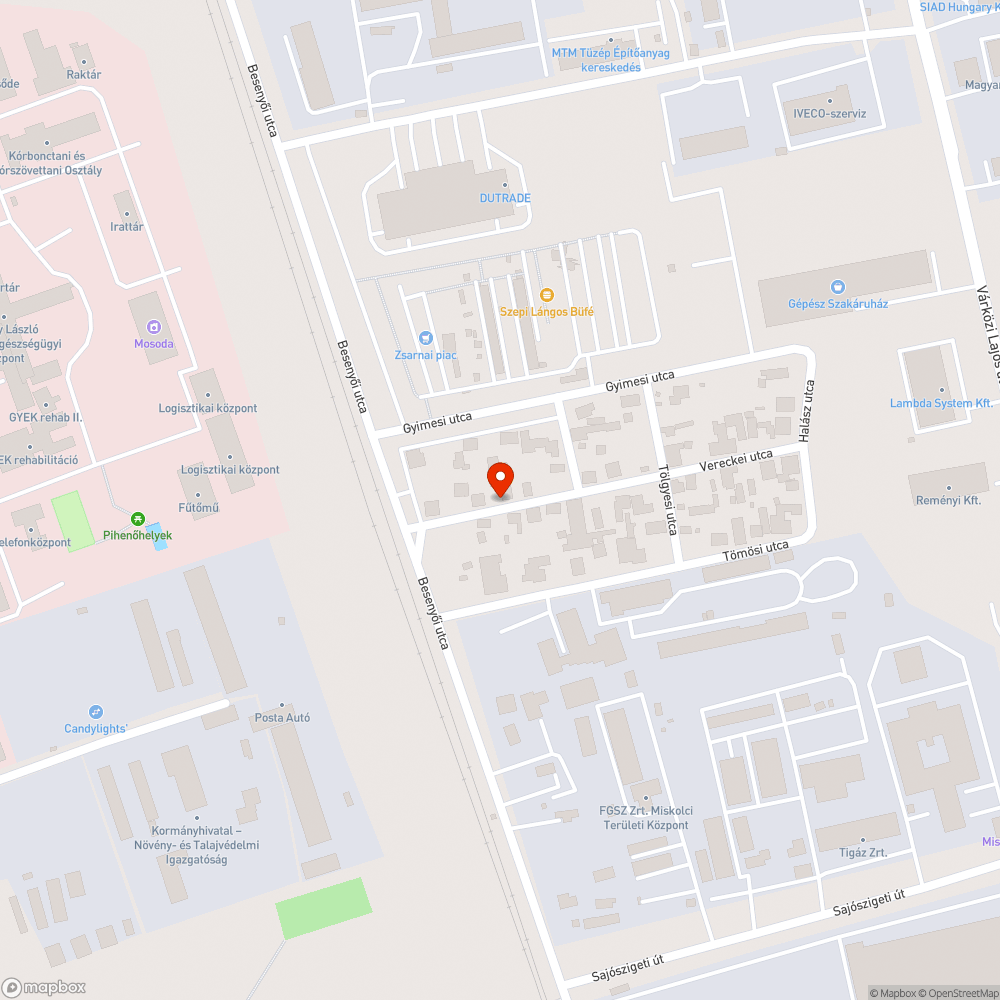 Kátyú bejelentés helye