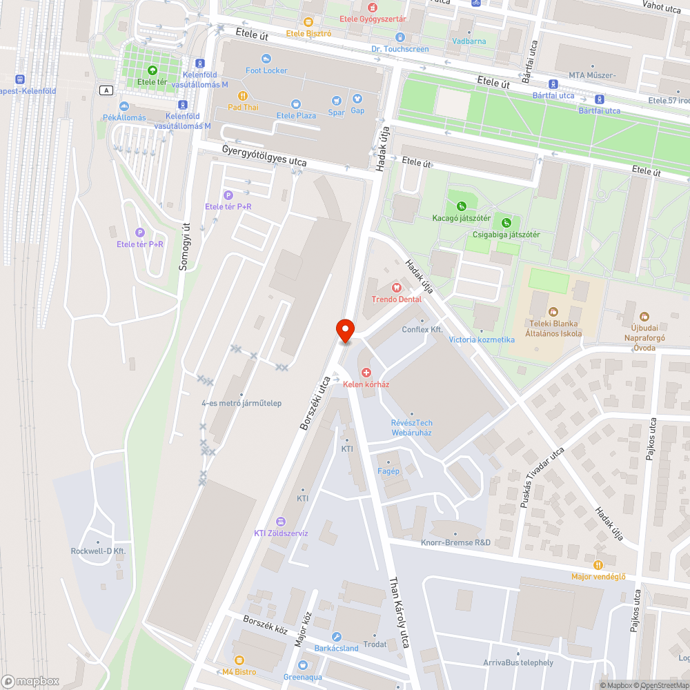 Szűk járda bejelentés helye