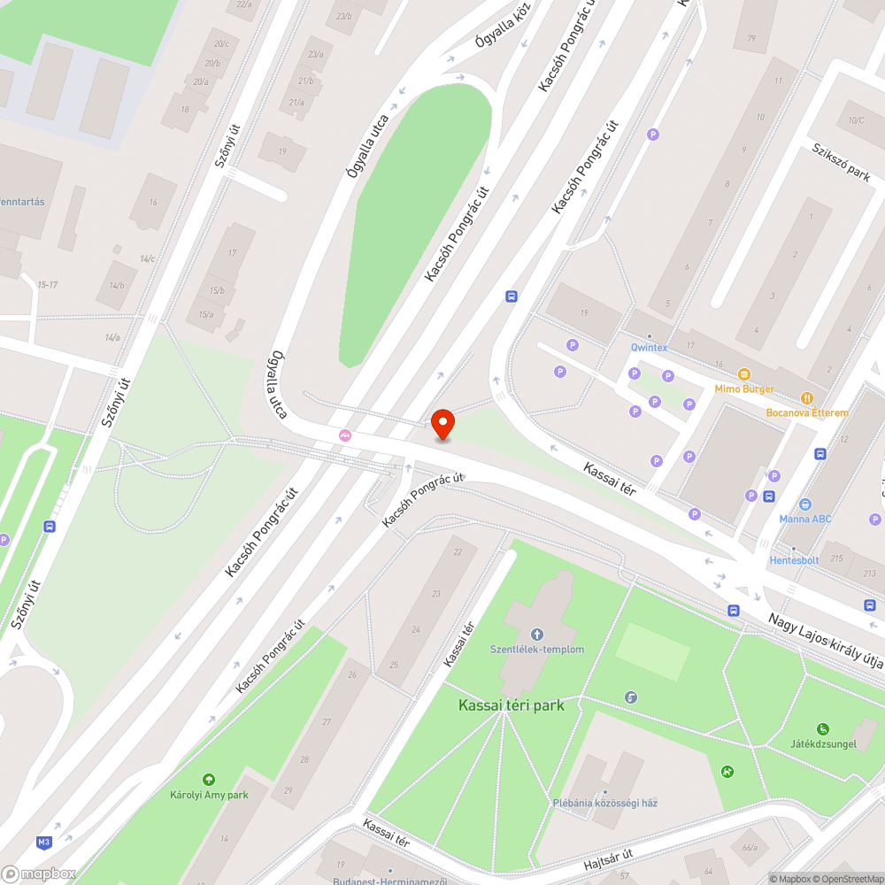 Beton akadály a kerékpárúton bejelentés helye