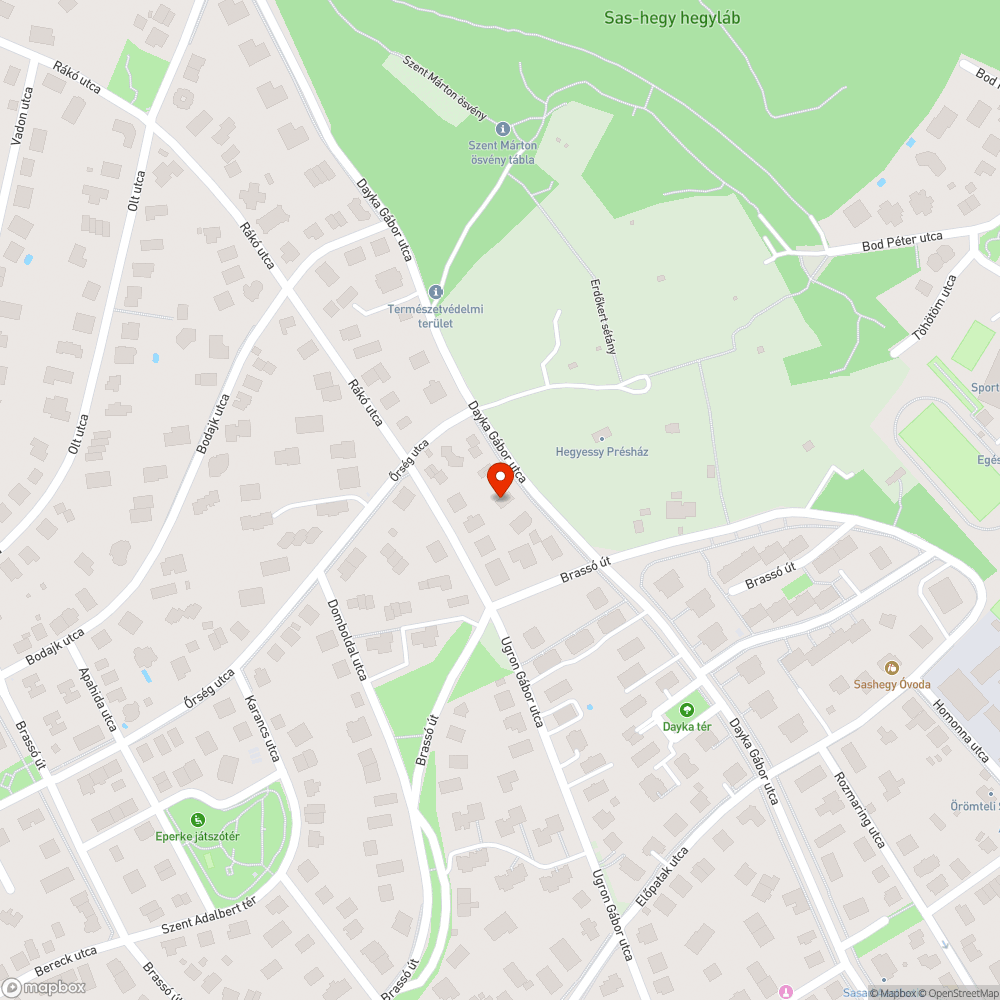 Dayka Gábor u. 38. járda bejelentés helye