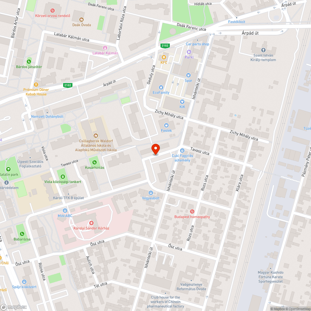 Elhagyott jármű bejelentés helye