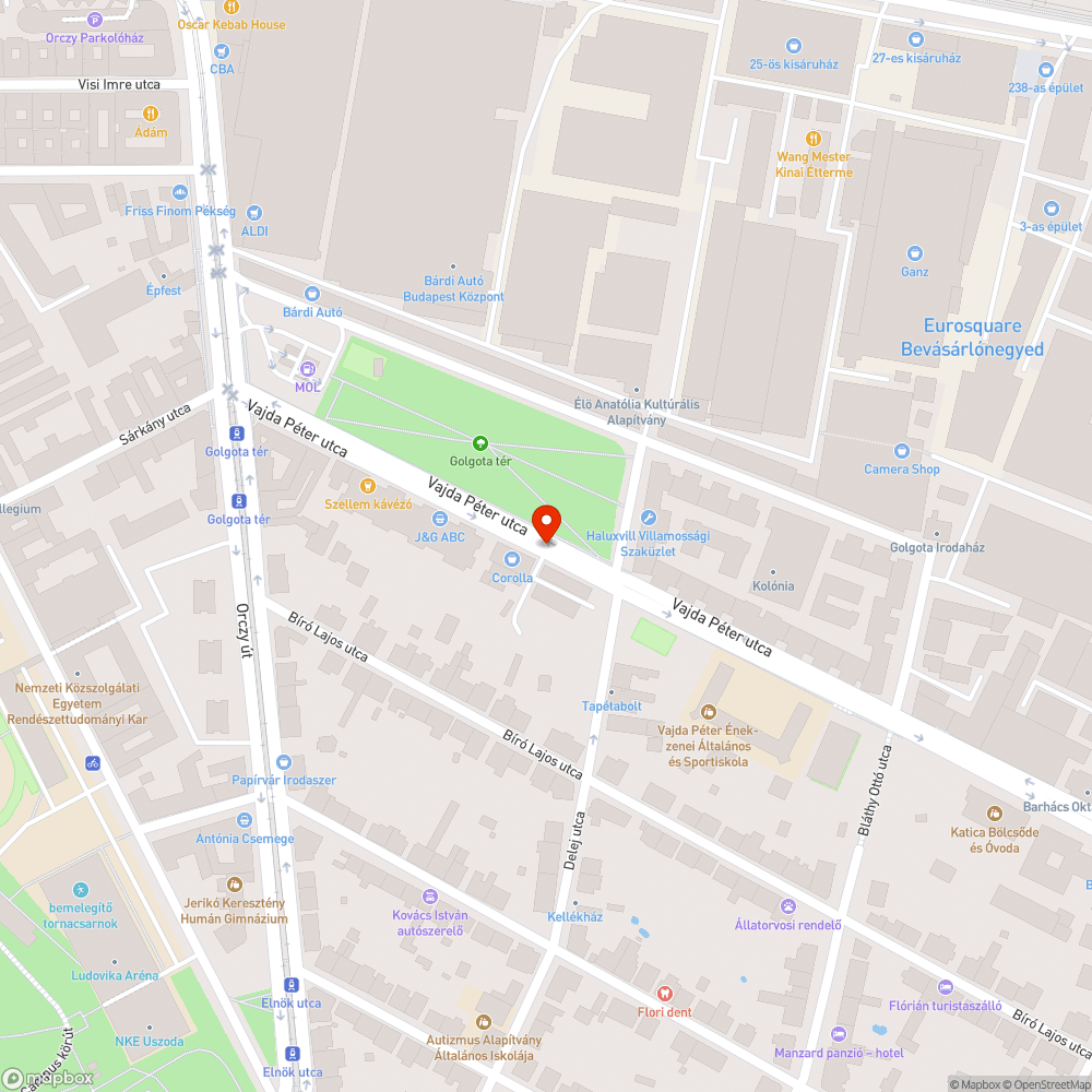 Kiszáradt fa bejelentés helye