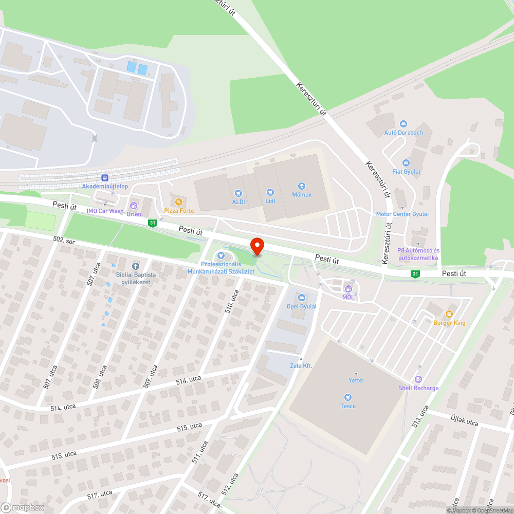 Tisztítást igénylő vizes árok bejelentés helye