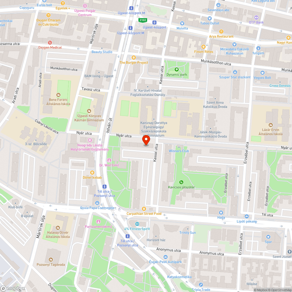 Elhagyott taxi bejelentés helye