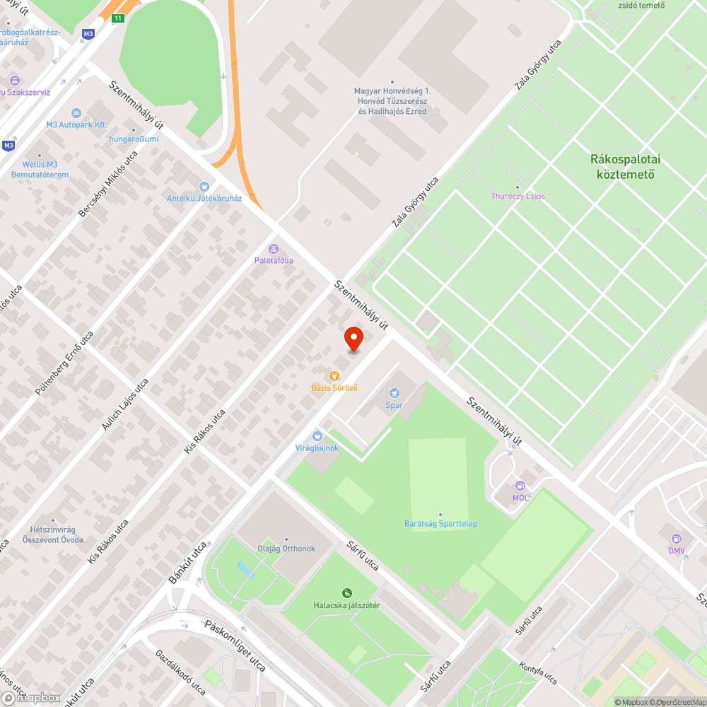 Utcai lámpa kialudt bejelentés helye